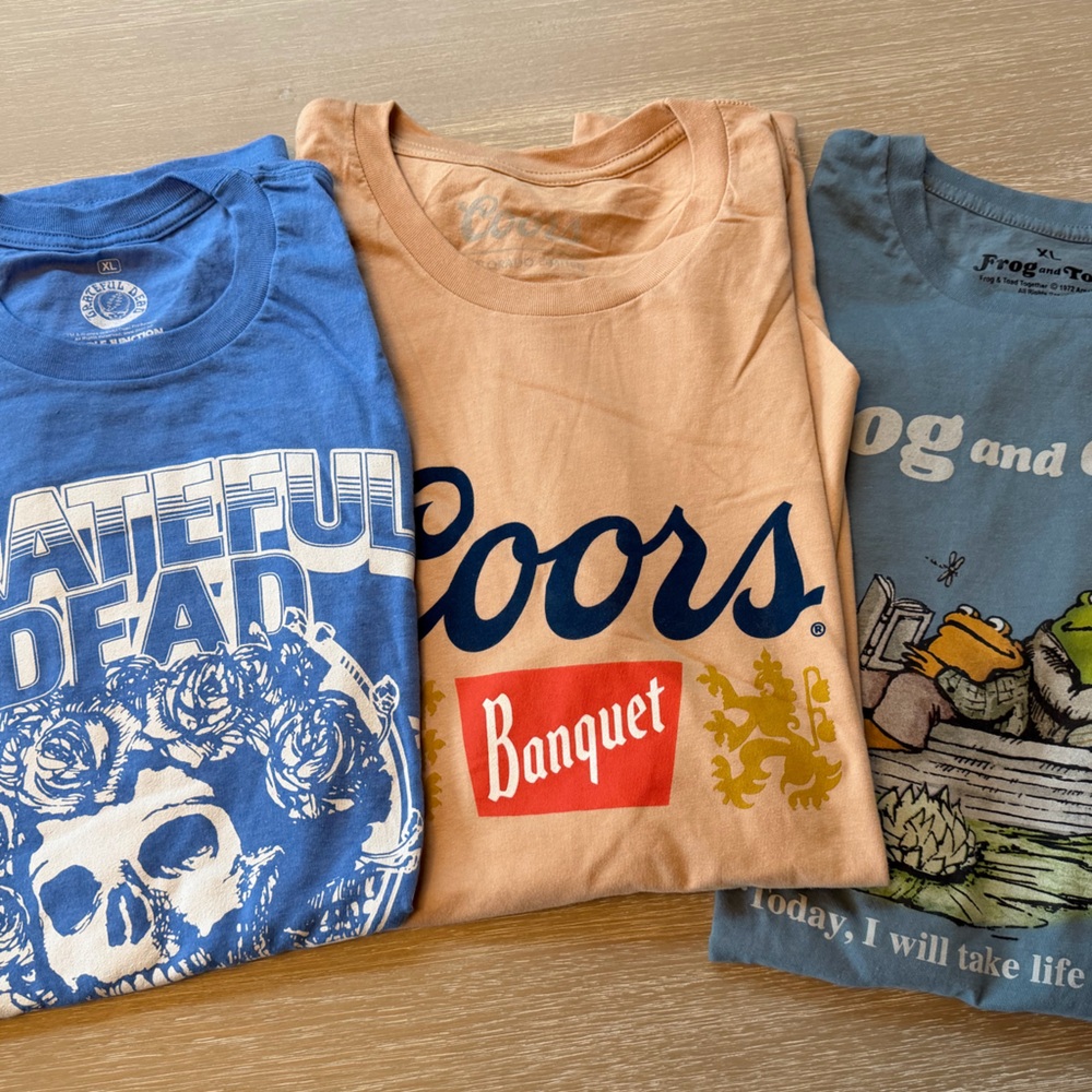 Grateful Dead Coors Light Frog & Toad Graphic T-Shirts Lot Bundle Mens XL 3 Pack
